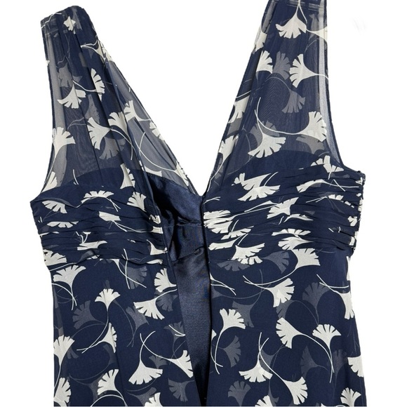 Donna Rico NY 100% Silk Baby Doll Layered Dress Size 10 Blue White - Picture 2 of 8